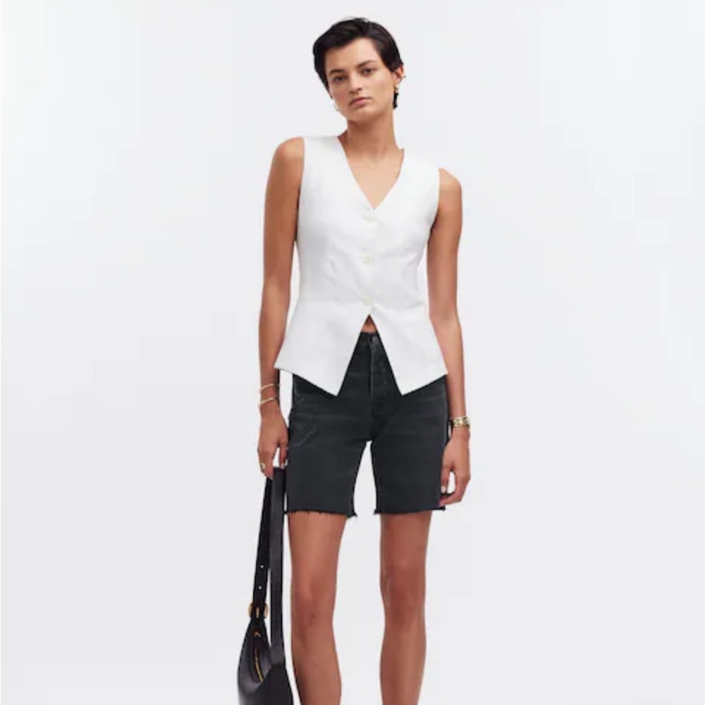 Madewell Black Long Denim Shorts